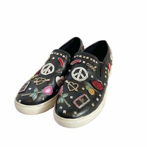 Steve Madden Jcraze Black Slip Ons Embellished 5M